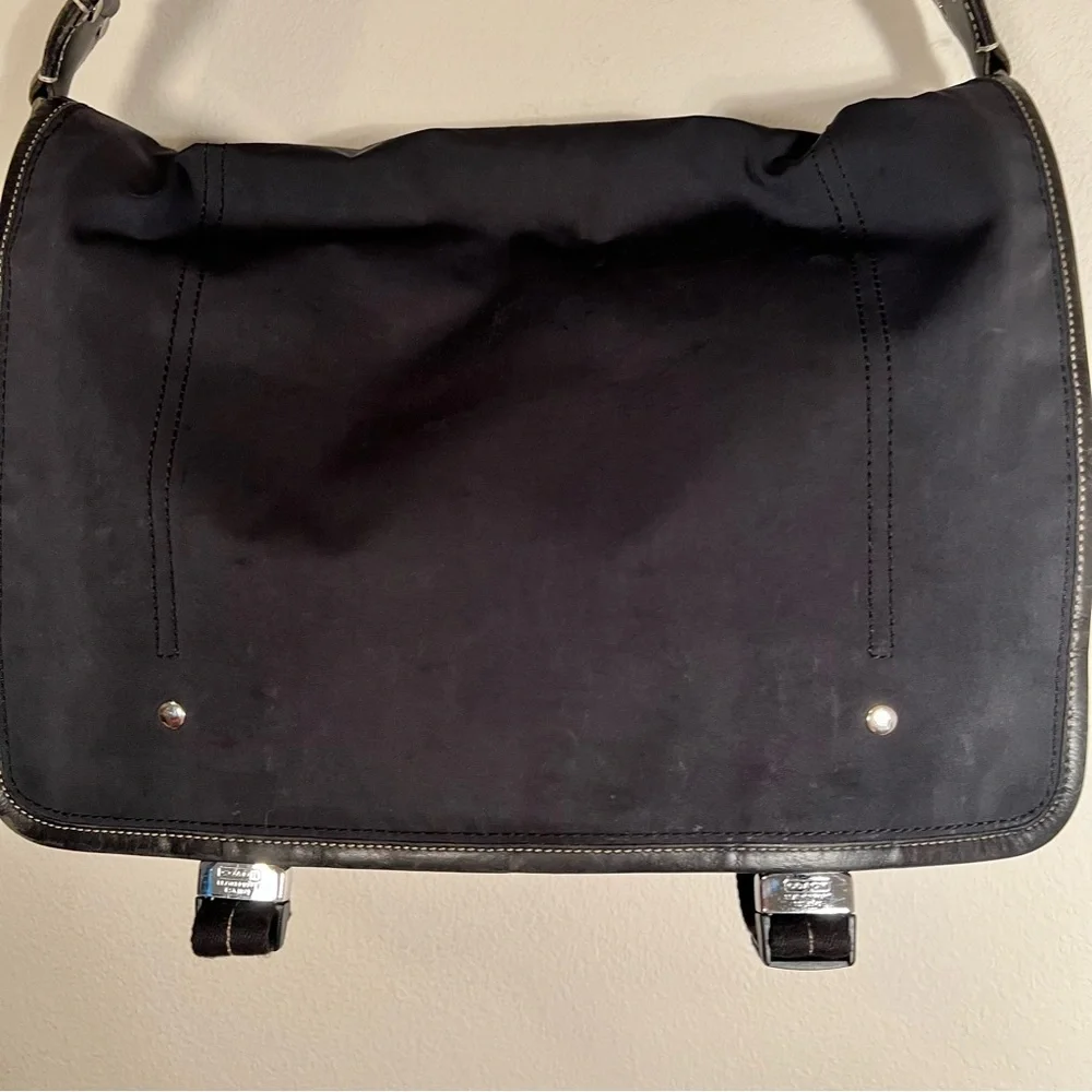 Coach Black Leather and Nylon Vintage Messenger - Briefcase Shoulder Bag - Picture 9 of 15